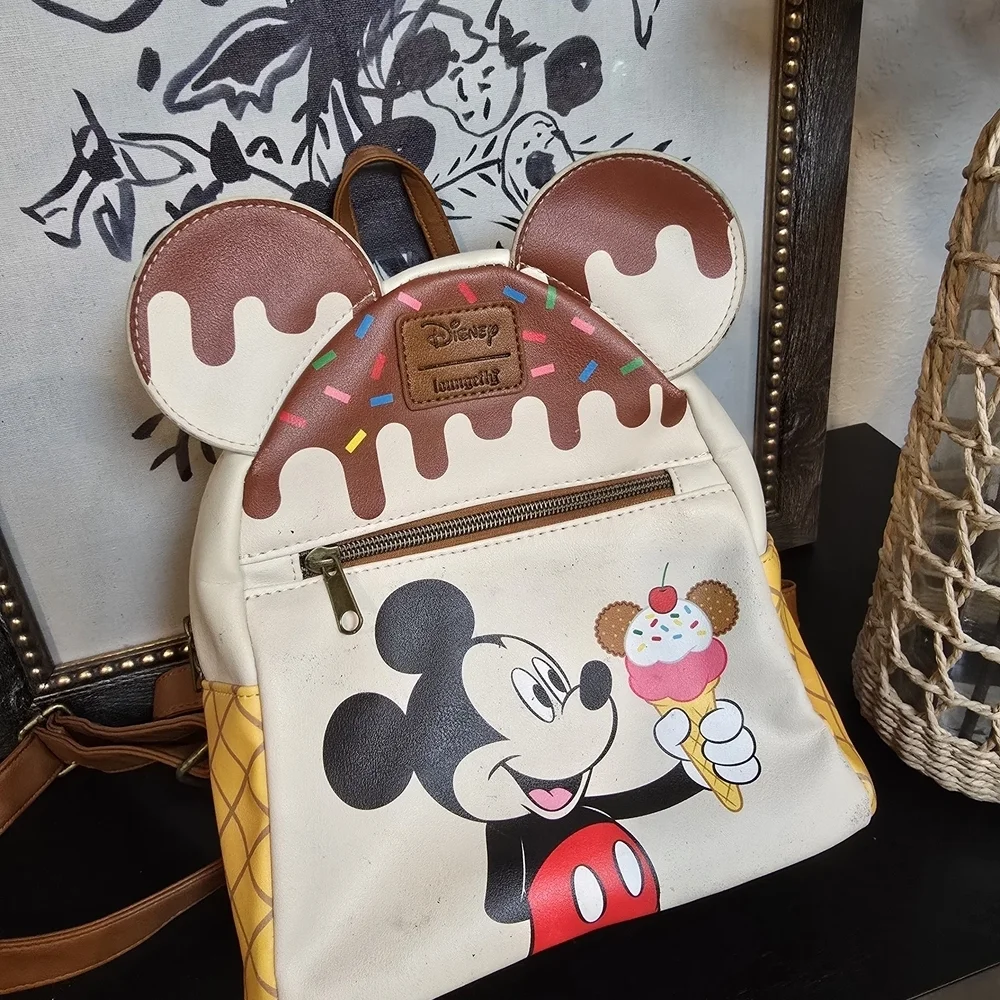 LOUNGEFLY DISNEY MICKEY MOUSE ICE CREAM BACKPACK BAG EXCLUSIVE
